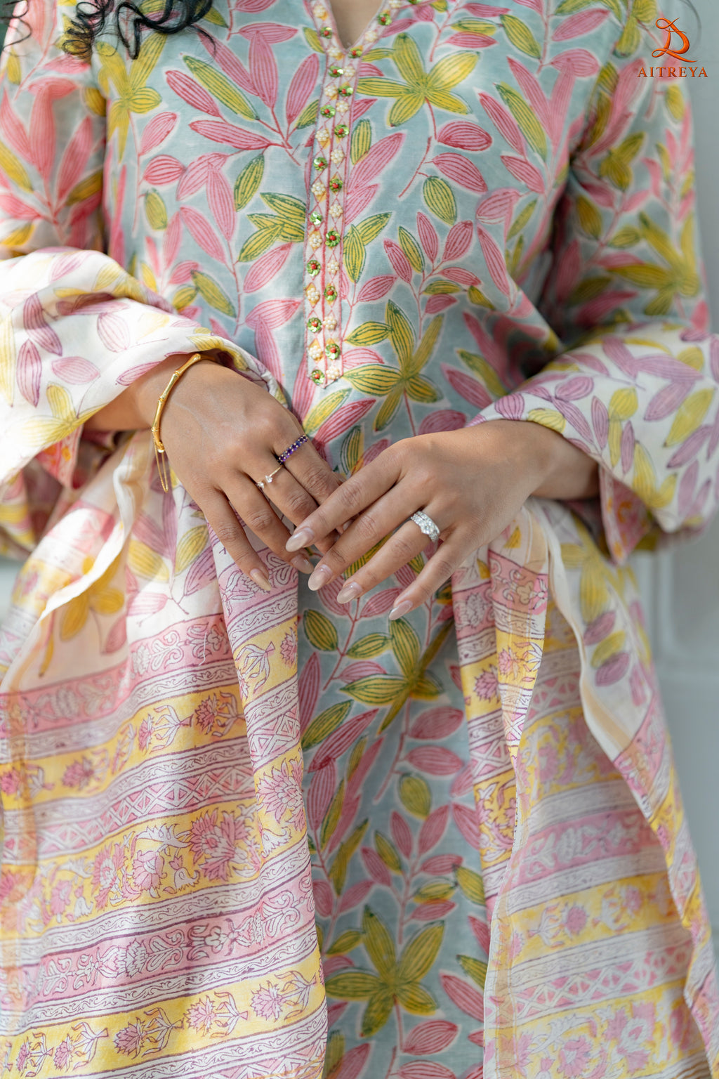 Powder Blue Chanderi Kurta Set