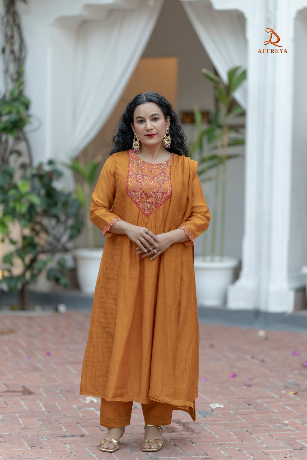 Kesariya Rooh Mul Chanderi Set