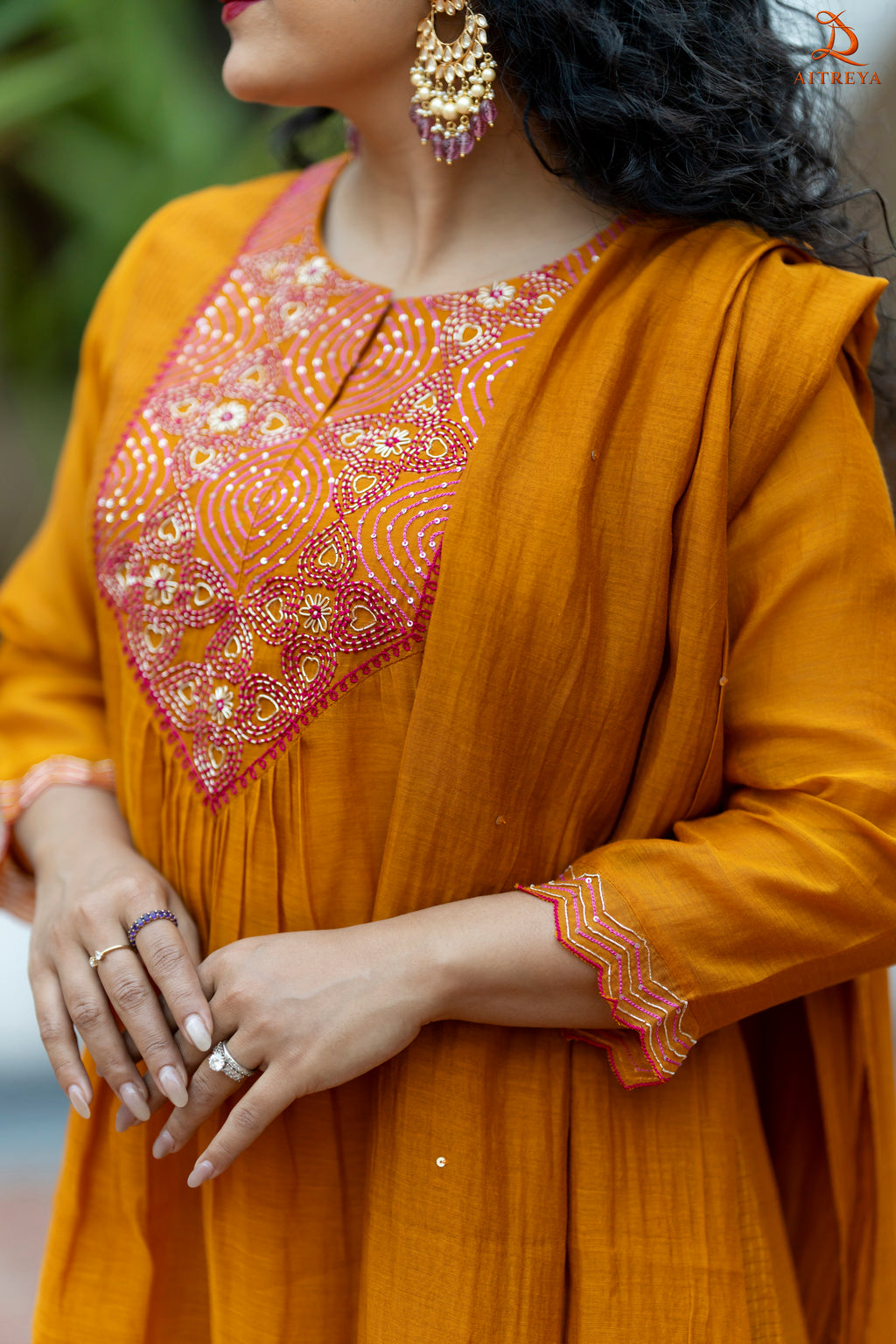 Kesariya Rooh Mul Chanderi Set
