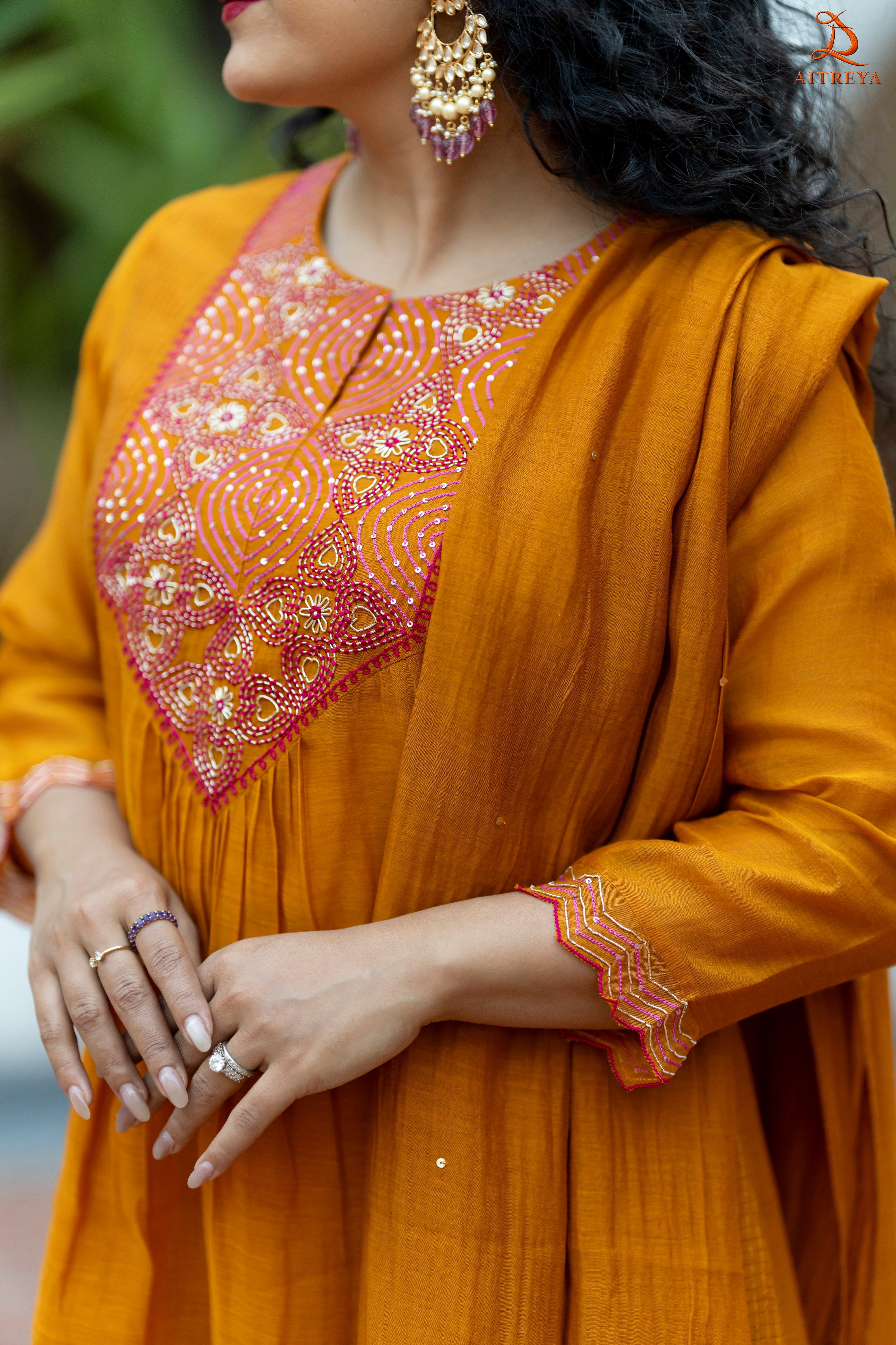 Kesariya Rooh Mul Chanderi Set
